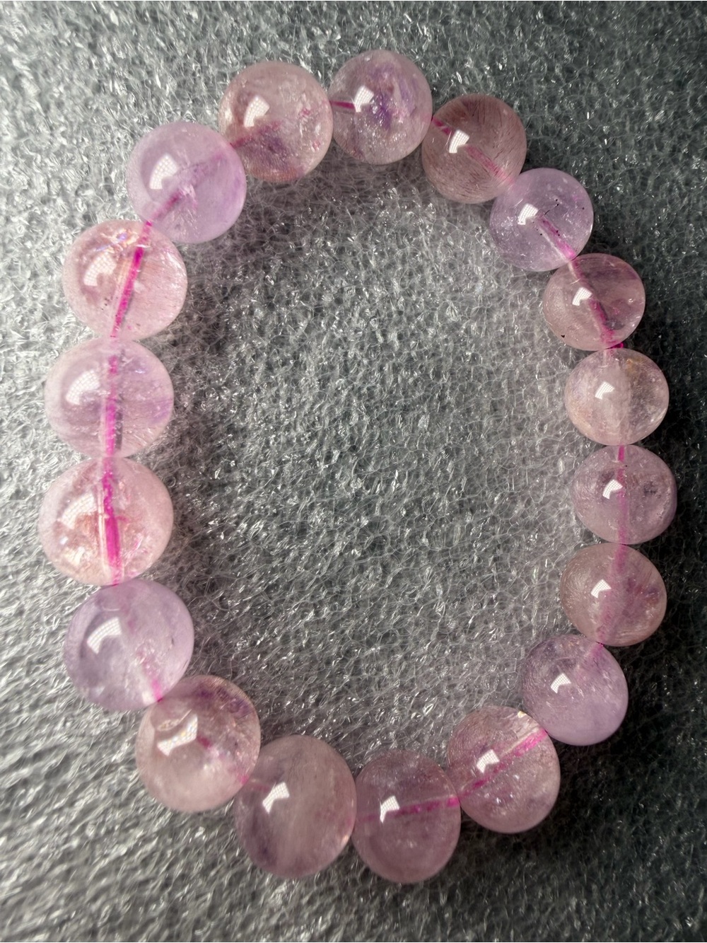 Sparkling 11MM Pink Trapiche Super Seven Natural Crysyal Bracelet